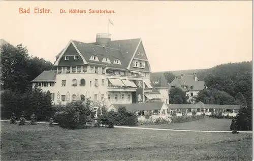 Ansichtskarte Bad Elster Dr. Köhlers Sanatorium - Gartenseite 1913