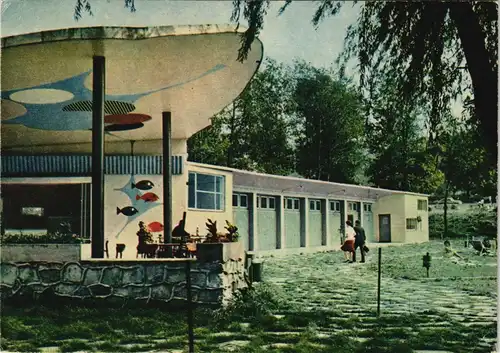 Postcard Bad Kudowa Kudowa-Zdrój Kawiarnia przy basenie kapielowym 1964