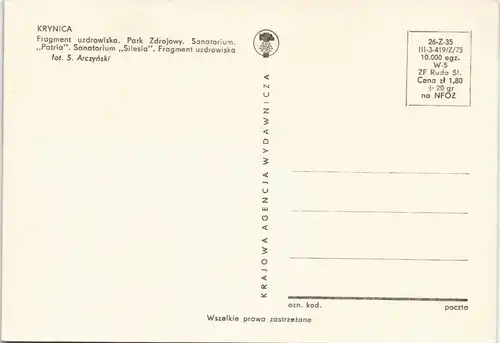 Krynica-Zdroj Krynica Górska Mehrbildkarte mit Ortsansichten Krynica 1975