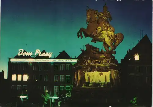 Danzig Gdańsk/Gduńsk Pomnik Jana III Sobieskiego, Denkmal Abend-Aufnahme 1969