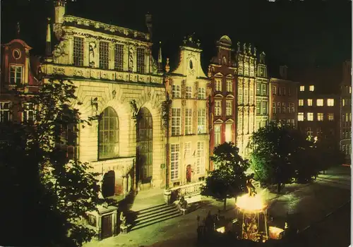 Danzig Gdańsk/Gduńsk Fragment Dlugiego Targu, z lewej  Abend/Nacht 1969