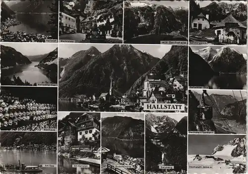 Ansichtskarte Hallstatt Mehrbildkarte mit diversen Ansichten 1959