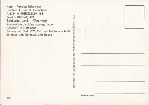 Saalbach-Hinterglemm Hotel - Pension Schachner in HINTERGLEMM 1970