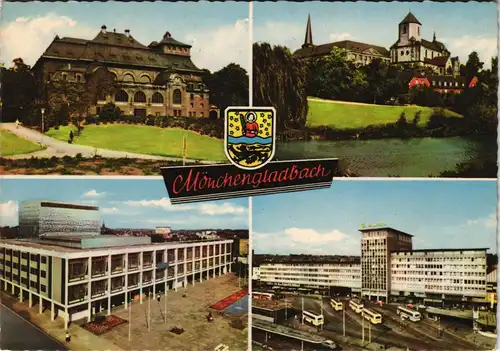 Ansichtskarte Mönchengladbach Mehrbild-AK mit 4 Stadtteilansichten 1964