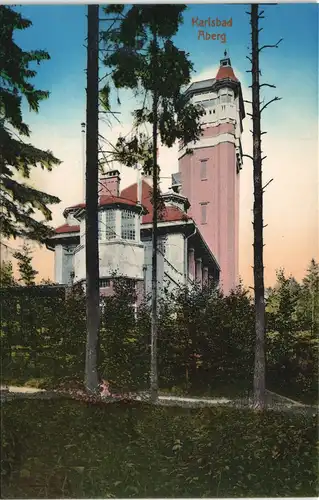 Postcard Karlsbad Karlovy Vary = Café und Restaurant Aberg 1912