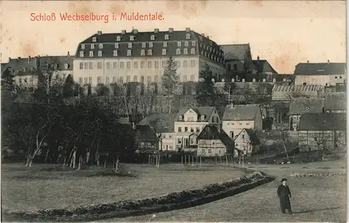 Ansichtskarte Wechselburg Schloss von unten 1913