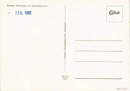 Ansichtskarte Fritzlar Marktplatz 1978