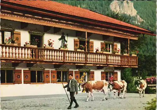 Ansichtskarte Tegernsee (Stadt) Bauernhaus bemalt - Almabtrieb 1978