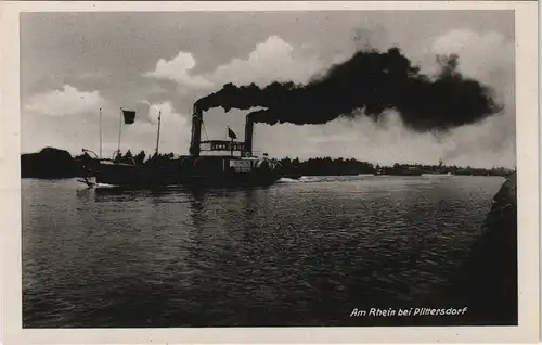 Ansichtskarte Plittersdorf-Rastatt Rheindampfer 1932