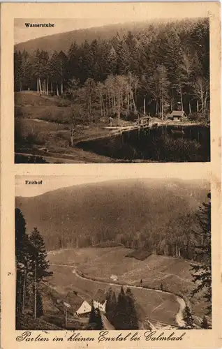 Ansichtskarte Calmbach-Bad Wildbad 2 Bild Wasserstube, Enzhof 1928