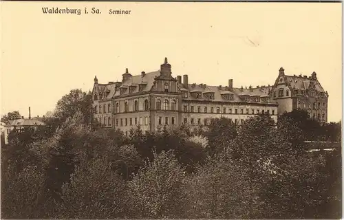 Ansichtskarte Waldenburg (Sachsen) Seminar 1913