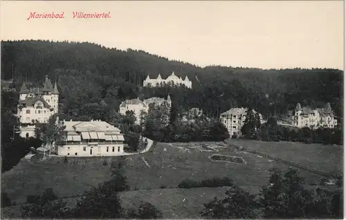 Postcard Marienbad Mariánské Lázně Partie im Villenviertel 1913