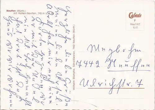 Ansichtskarte Neuffen Stadtpartie 1963