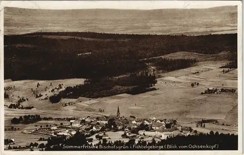 Ansichtskarte Bischofsgrün Blick auf die Stadt 1932