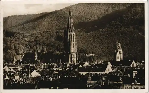 Ansichtskarte Freiburg im Breisgau Stadt vom Flughafen 1938