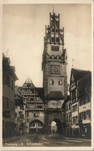 Ansichtskarte Freiburg im Breisgau Schwabentor - Fotokarte 1929