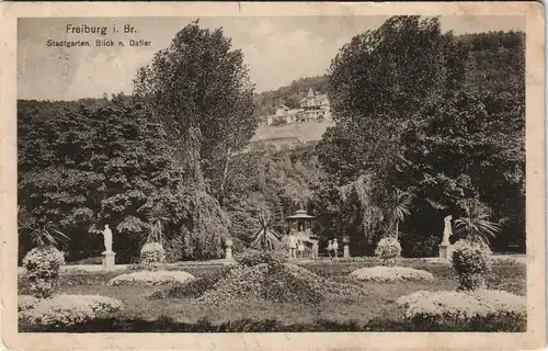 Ansichtskarte Freiburg im Breisgau Stadtgarten - Blick nach Datler 1915