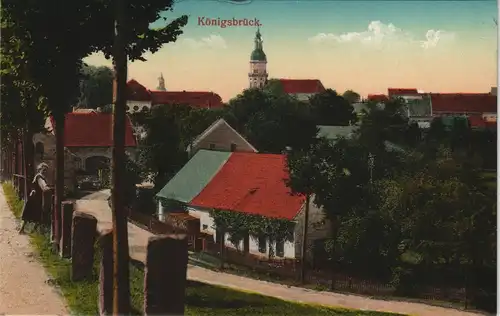 Ansichtskarte Königsbrück Kinspork Stadt - Straßenpartie 1915