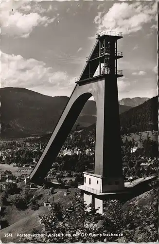 Ansichtskarte Garmisch-Partenkirchen Olympia Skistation und Sprungschanze 1954