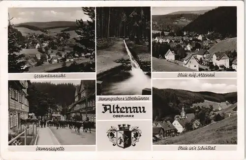 Ansichtskarte Altenau-Clausthal-Zellerfeld Stadtteilansichten 1954