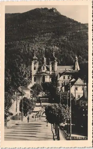 Postcard Haindorf Hejnice Panorama-Ansicht mit Straßen Ansicht 1950