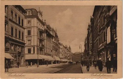 Ansichtskarte Saarbrücken Bahnhofstraße 1924