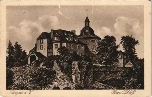 Ansichtskarte Siegen Oberes Schloss 1928