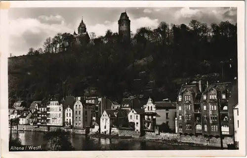 Ansichtskarte Altena Stadtpartie und Fluß 1932