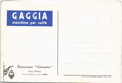 Cartoline Mailand Milano Ristorante Giannino Via A. Sciesa 1960