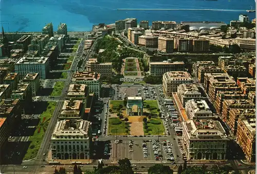 Cartoline Genua Genova (Zena) Piazza della Vittoria Luftaufnahme 1970
