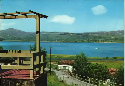 Enna (Sizilien) Panorama Logo Pergusa dal Villaggio Turistico 1970