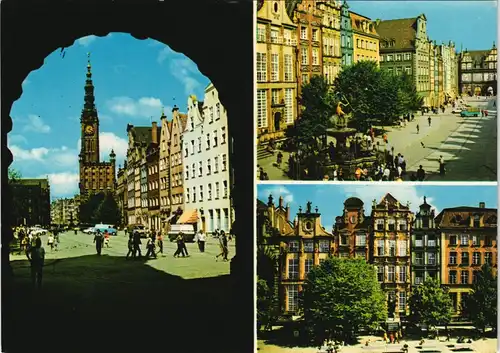 Danzig Gdańsk/Gduńsk Mehrbild-AK Długi Targ Stadtteilansichten 1981