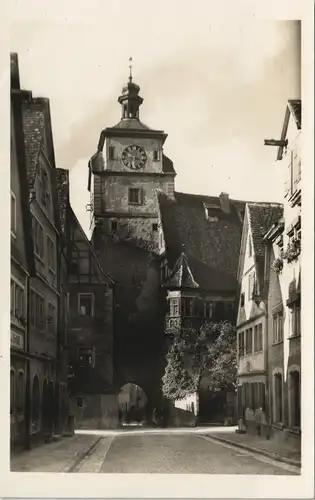 Rothenburg ob der Tauber Weißer Turm Strassen Ansicht Echtfoto-AK 1930