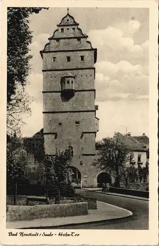 Ansichtskarte Bad Neustadt a.d. Saale Partie am Hohn-Tor Turm 1955
