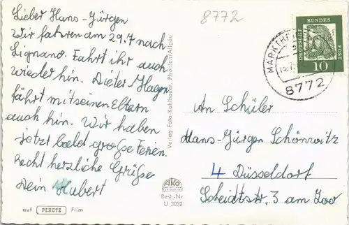 Ansichtskarte Marktheidenfeld Panorama Main Partie 1965