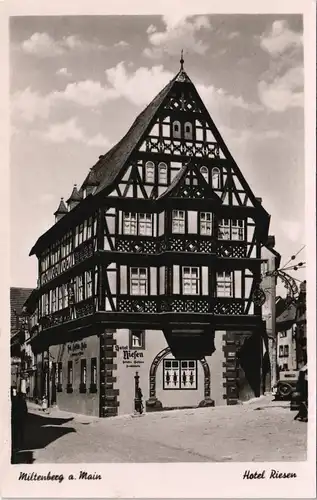 Ansichtskarte Miltenberg (Main) Gasthaus Hotel Zum Riesen 1950