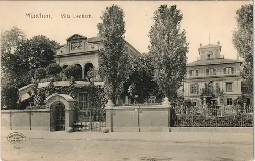 Ansichtskarte München Partie a.d. Villa Lenbach 1910