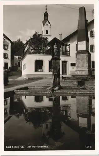 Ansichtskarte Bad Kohlgrub Dorfstraße am Dorf-Brunnen 1960