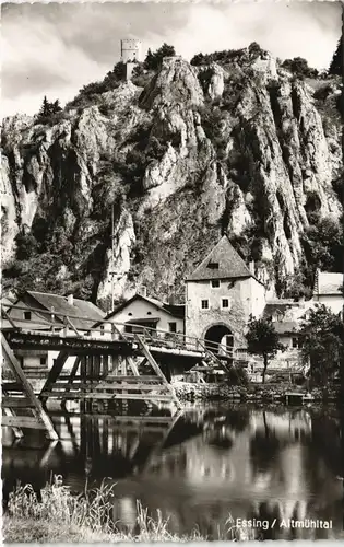 Ansichtskarte Essing Holzbrücke im Altmühltal 1967