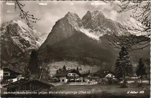 Hammersbach-Grainau Teilansicht gegen Wettersteingebirge (2964 m) 1960