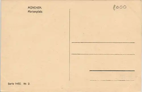 Ansichtskarte München Marienplatz belebt mit Café Rathaus 1920