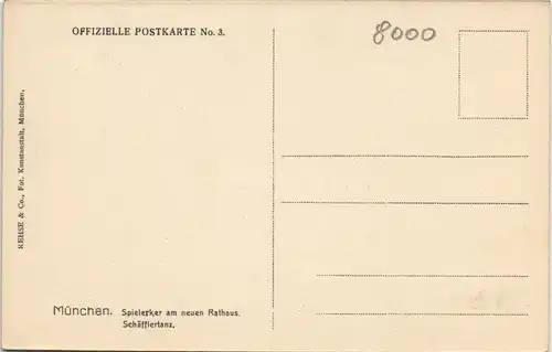 Ansichtskarte München Spielerker am neuen Rathaus 1920
