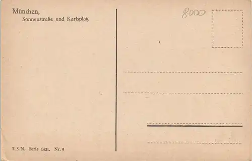 Ansichtskarte München Sonnenstraße Karlsplatz aus d. Vogelschau 1920