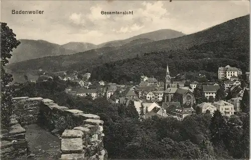 Badenweiler Panorama-Ansicht Gesamtansicht 1917    Feldpost gelaufen