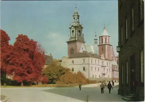 Postcard Krakau Kraków Wawel – wieże katedry Stadtteilansicht 1970