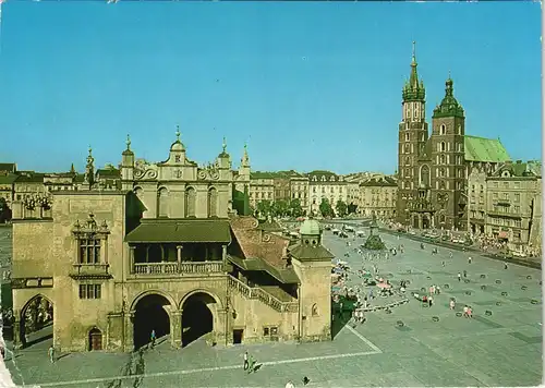 Postcard Krakau Kraków Hauptmarkt Rynek Główny Stadt Panorama 1977
