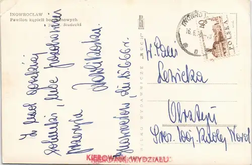 Postcard Inowrazlaw Inowrocław Pawilon kąpieli Ortsansicht 1970