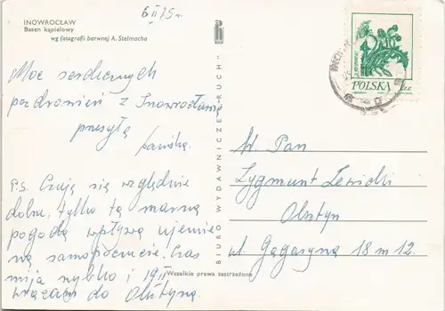 Postcard Inowrazlaw Inowrocław Basen kąpielowy Ortsansicht 1975