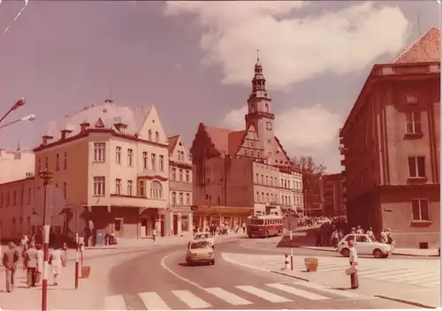 Postcard Allenstein Olsztyn Stare Miasto, Strassen Ansicht belebt 1978