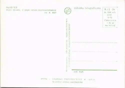 Postcard Allenstein Olsztyn Stare Miasto, Strassen Ansicht belebt 1978